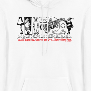 A Christmas Story Peace, Harmony, Comfort, Joy Adult Fleece Hooded Sweatshirt