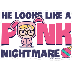 A Christmas Story Pink Nightmare Die Cut Sticker