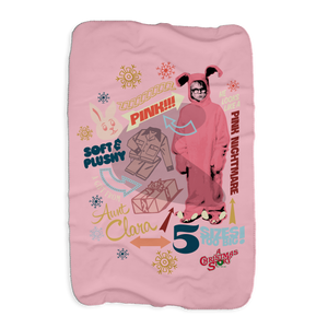 A Christmas Story Pink Nightmare Sherpa Blanket