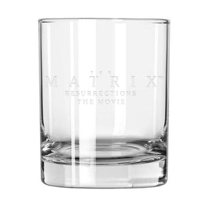 The Matrix Resurrections Logo Laser Engraved Rocks Glass
