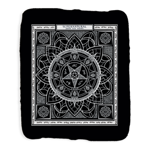 Supernatural Symbols Grey Sherpa Blanket