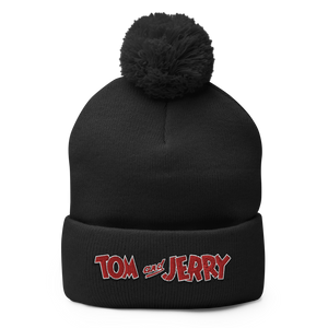 Tom and Jerry  Logo Pom Pom Knit Beanie