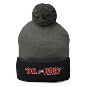Tom and Jerry  Logo Pom Pom Knit Beanie