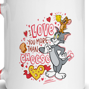 Tom and Jerry Love You More Than Cheese Two-Tone Mug