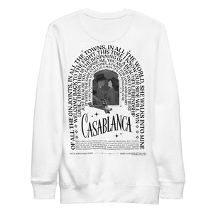 WB100 Casablanca Quotes Embroidered Fleece Crewneck Sweatshirt