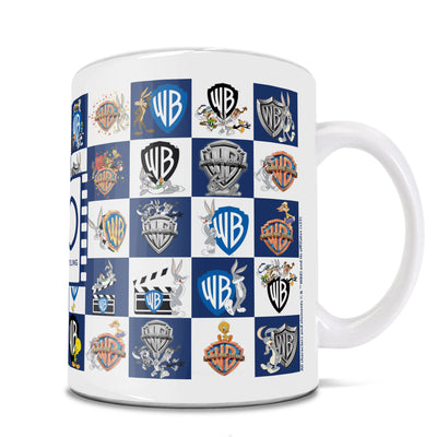 WB 100th Anniversary Looney Tunes and Shield White Ceramic Mug