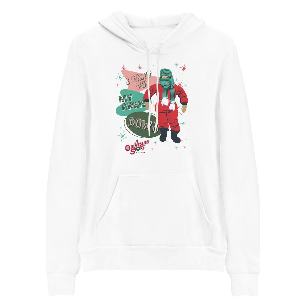 A Christmas Story Can't Put My Arms Down Adult Fleece Hooded Sweatshirt