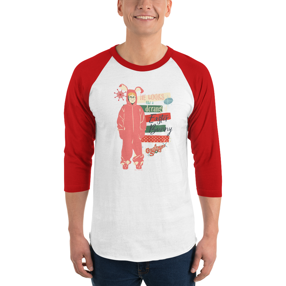 A Christmas Story Deranged Easter Bunny Unisex 3/4 Sleeve Raglan Shirt