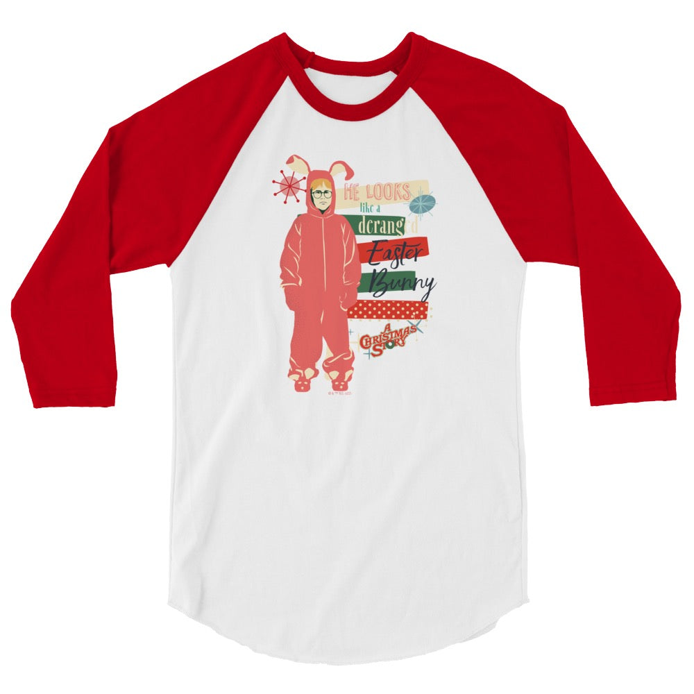 A Christmas Story Deranged Easter Bunny Unisex 3/4 Sleeve Raglan Shirt