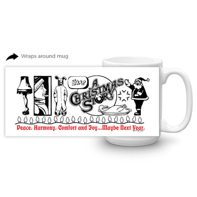 A Christmas Story Peace, Harmony, Comfort, Joy White Mug