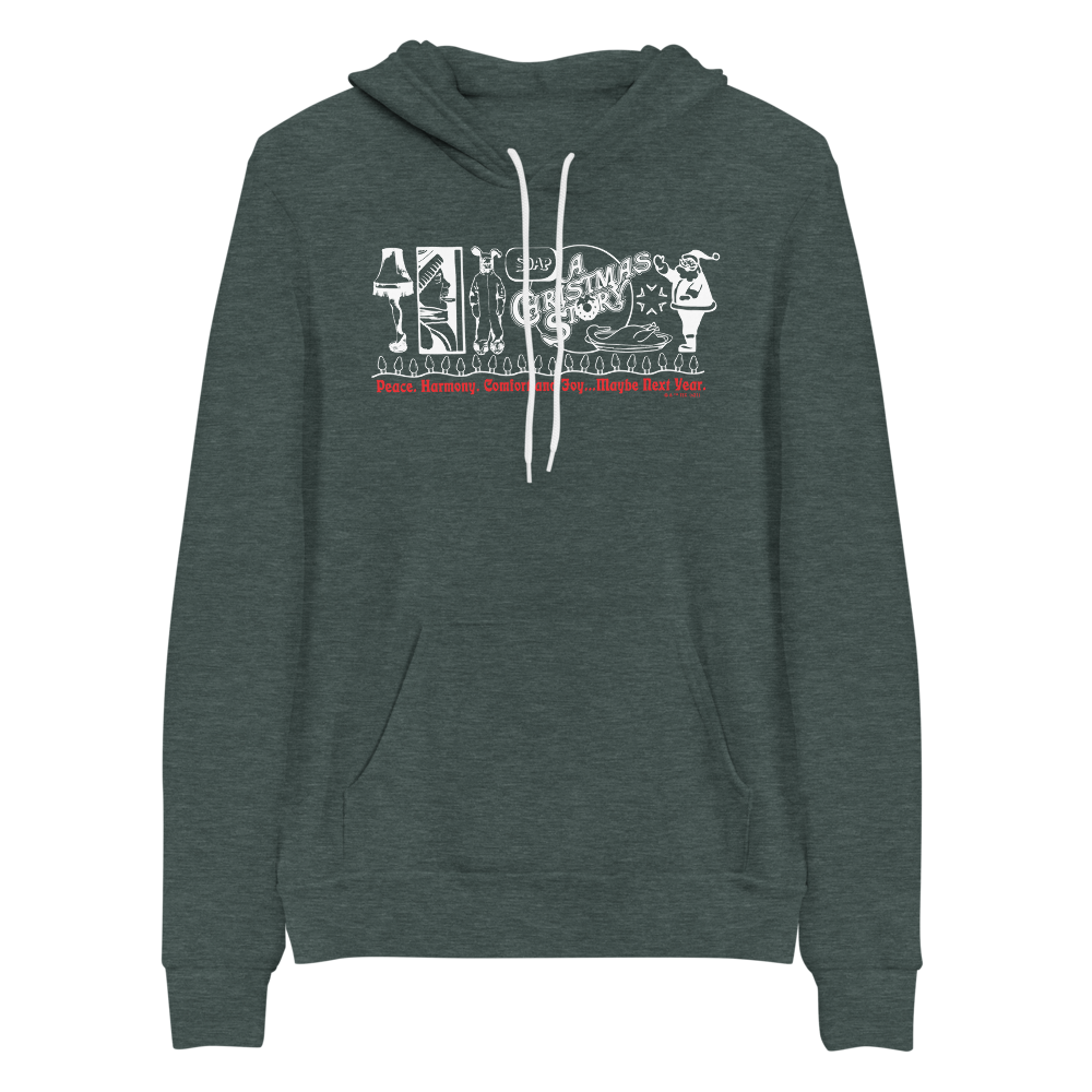 A Christmas Story Peace, Harmony, Comfort, Joy Adult Fleece Hooded Sweatshirt