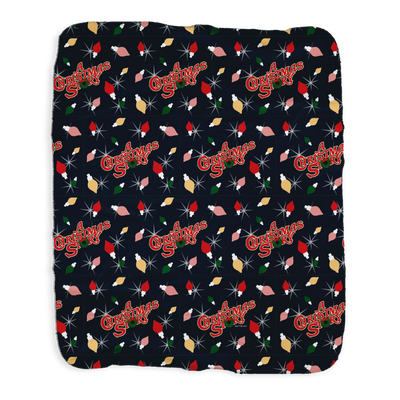 A Christmas Story Lights Sherpa Blanket