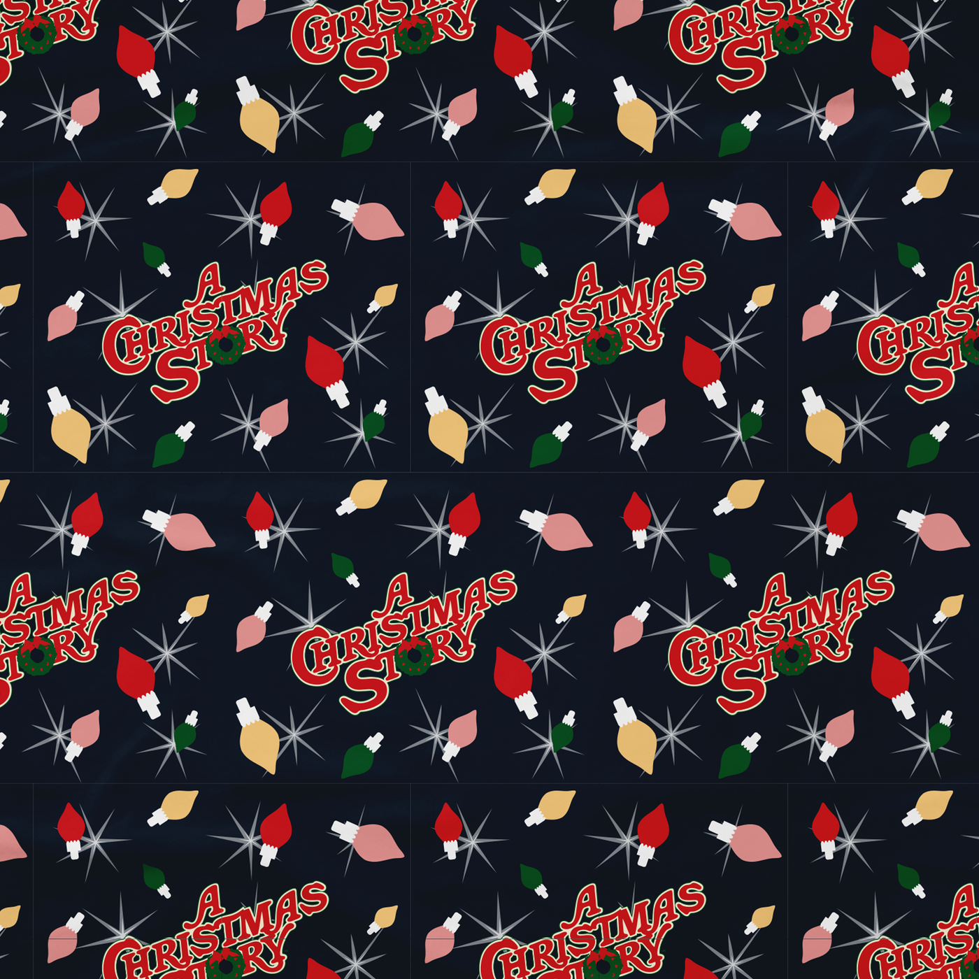 A Christmas Story Lights Sherpa Blanket