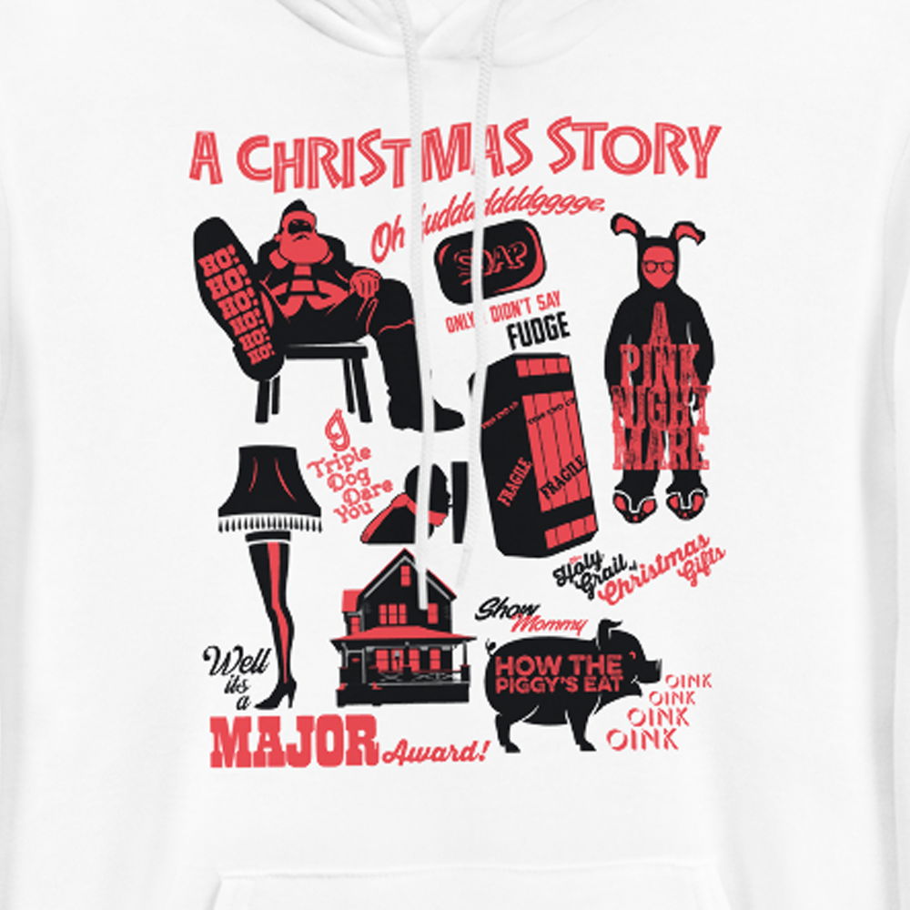 A Christmas Story Mashup Adult Fleece Hooded Sweatshirt