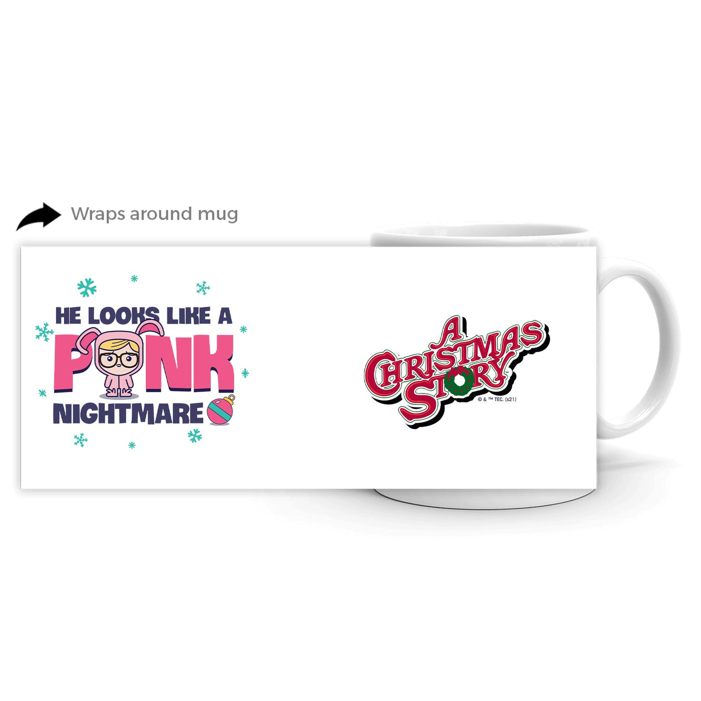 A Christmas Story Pink Nightmare White Mug