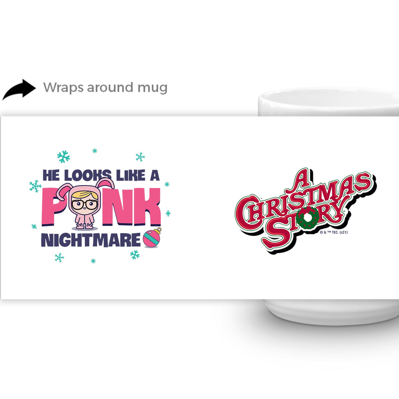 A Christmas Story Pink Nightmare White Mug