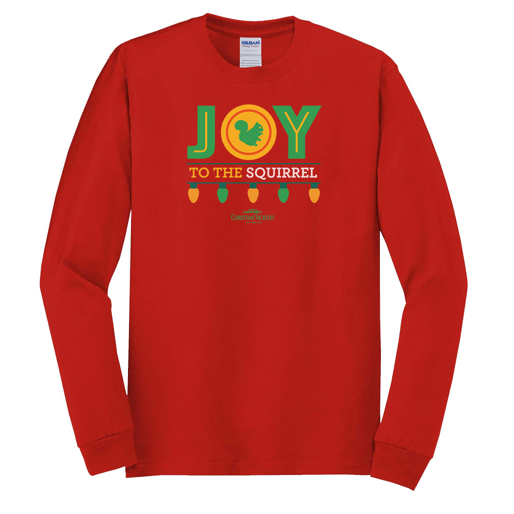 Christmas Vacation Joy To The Squirrel Adult Long Sleeve T-Shirt