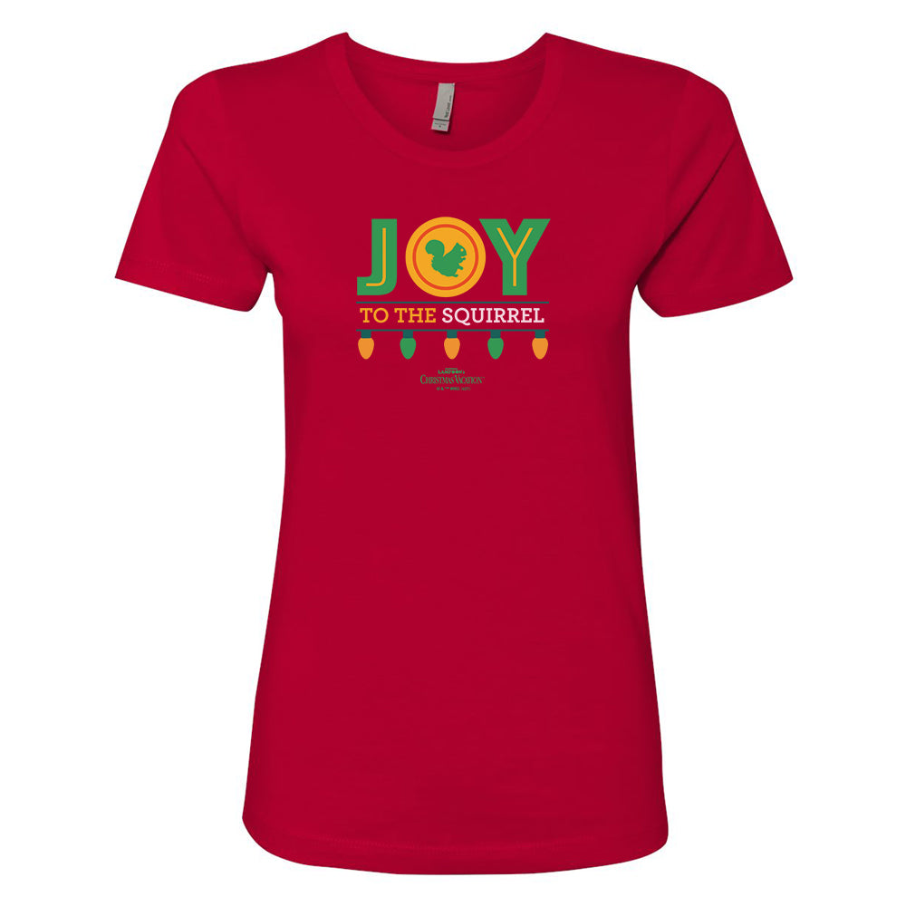 Christmas Vacation Joy To The Squirrel Women's Short Sleeve T-Shirt