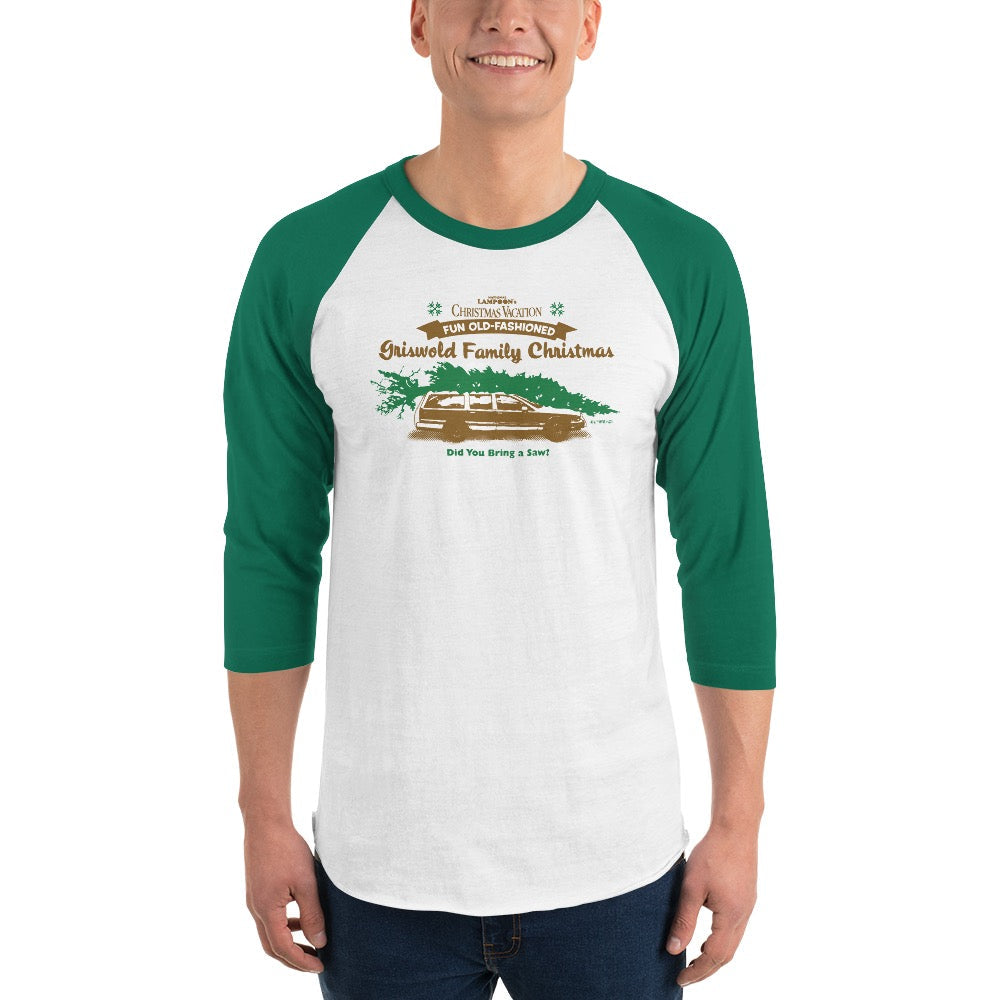 Christmas Vacation Fun Old Fashioned Family Christmas Unisex 3/4 Sleeve Raglan Shirt