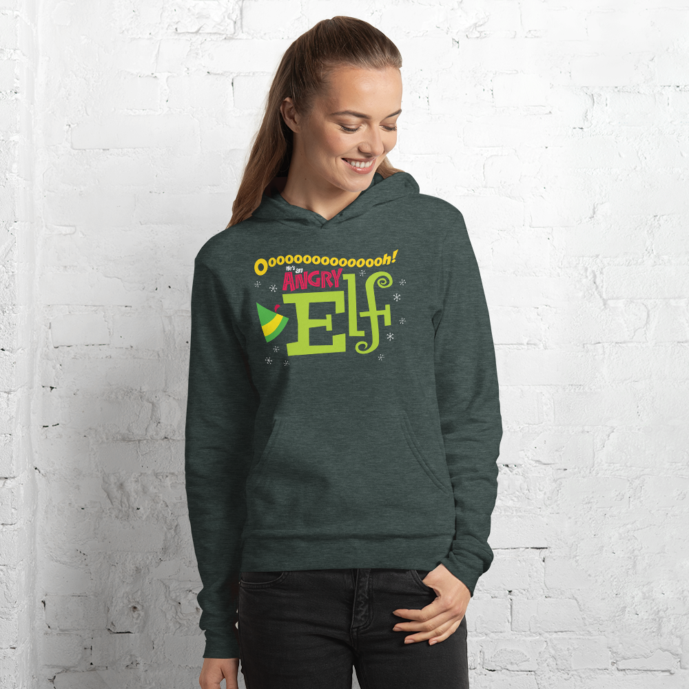 Elf Angry Elf Adult Fleece Hooded Sweatshirt