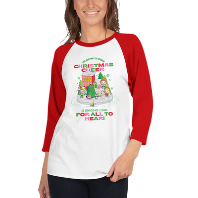 Elf Christmas Cheer Unisex 3/4 Sleeve Raglan Shirt