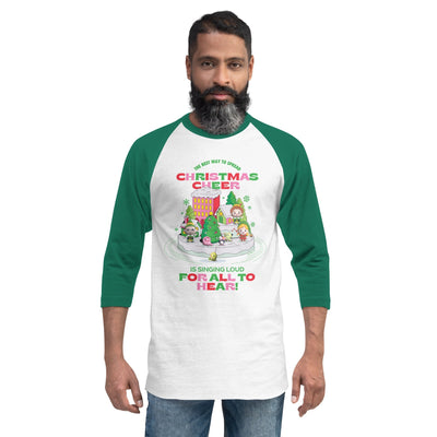 Elf Christmas Cheer Unisex 3/4 Sleeve Raglan Shirt