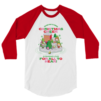 Elf Christmas Cheer Unisex 3/4 Sleeve Raglan Shirt