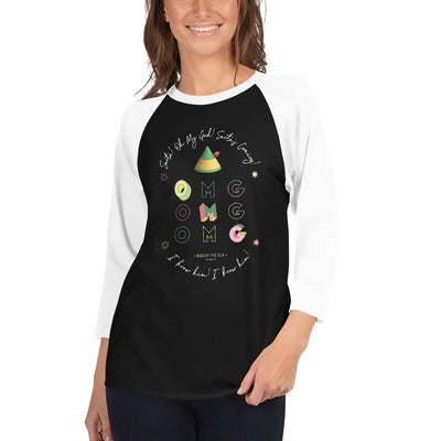 Elf Santa's Coming Unisex 3/4 Sleeve Raglan Shirt