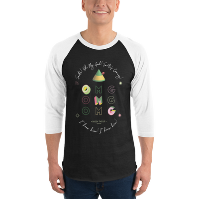 Elf Santa's Coming Unisex 3/4 Sleeve Raglan Shirt