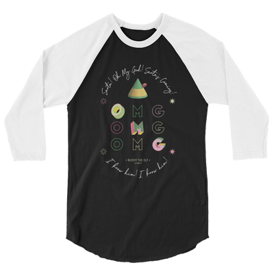 Elf Santa's Coming Unisex 3/4 Sleeve Raglan Shirt