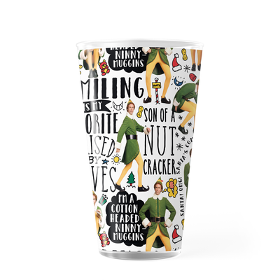 Elf Quote Mash Up 17 oz Pint Glass