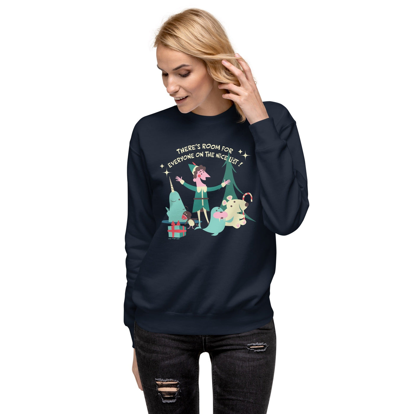 Elf There's Room For Everyone on The Nice List Adult Sweatshirt