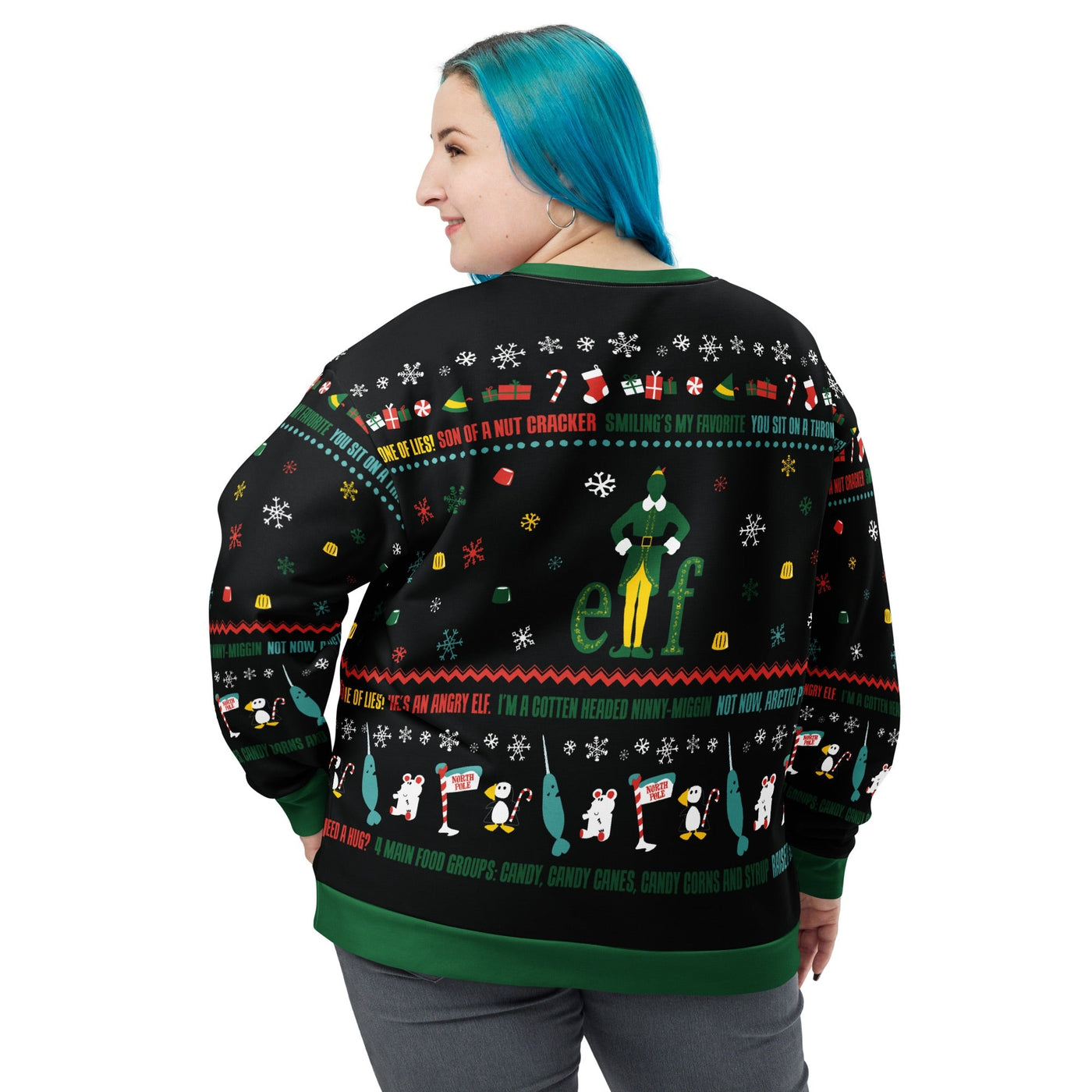 Elf Santa's Coming! I Know Him! Adult Sweatshirt