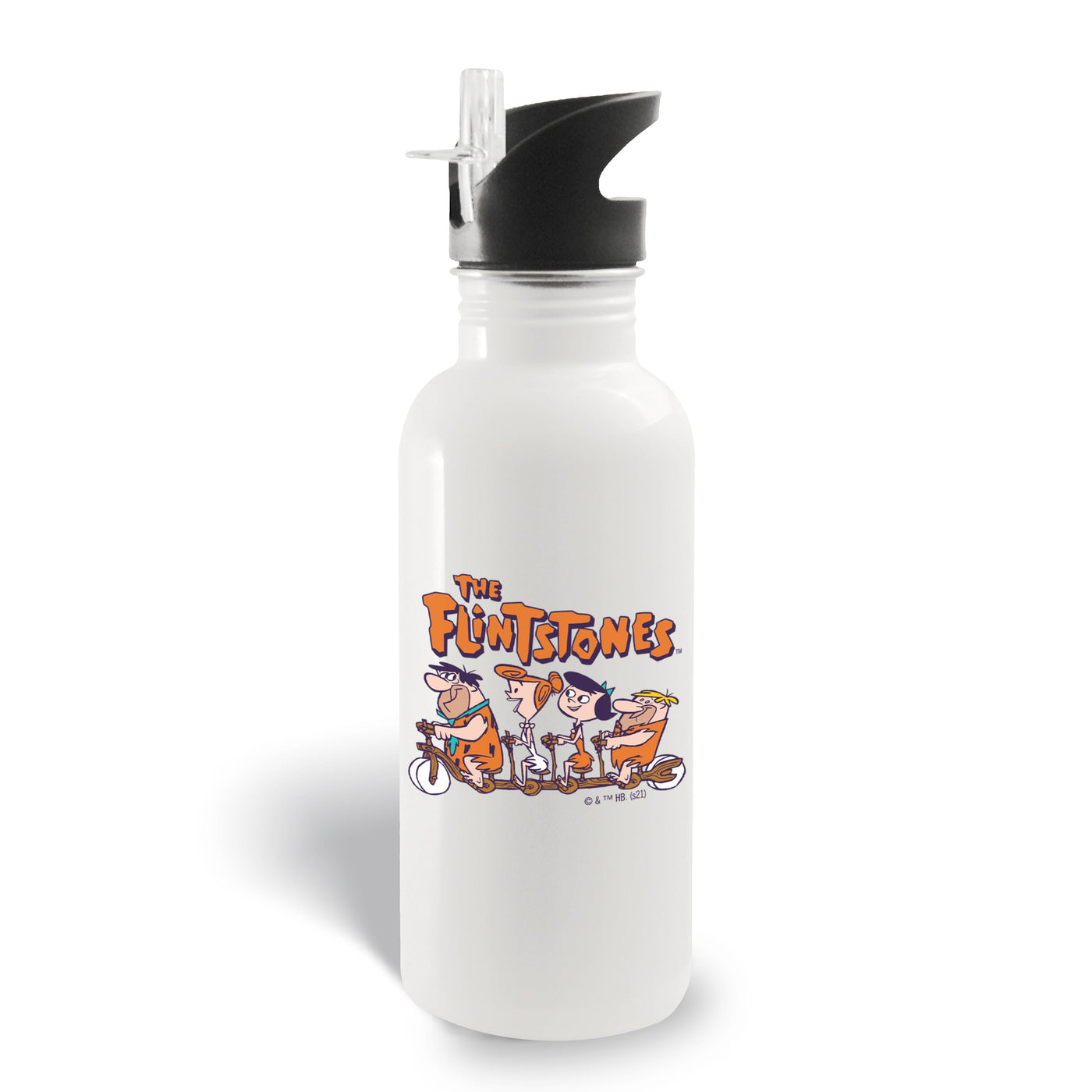 The Flintstones Flintmobile 20 oz Screw Top Water Bottle with Straw