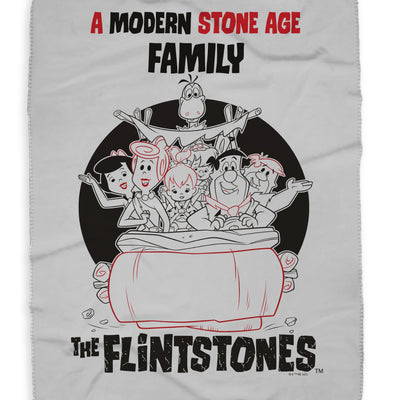The Flintstones Stone Age Family Sherpa Blanket