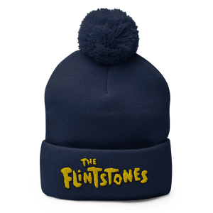 The Flintstones Logo Pom Pom Knit Beanie