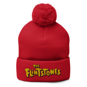 The Flintstones Logo Pom Pom Knit Beanie