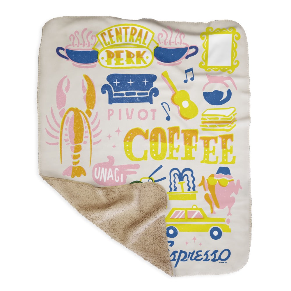 Friends Coffee Sherpa Blanket