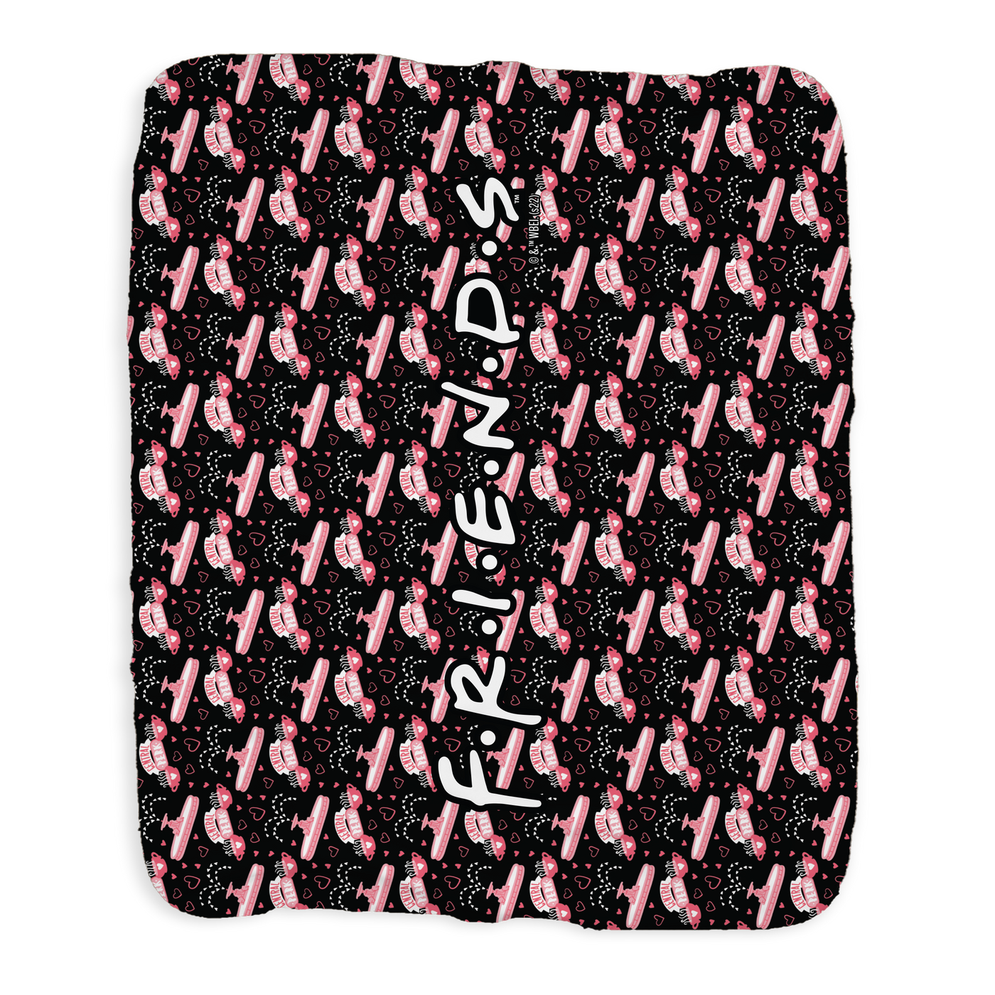 Friends Pink Central Perk Sherpa Blanket