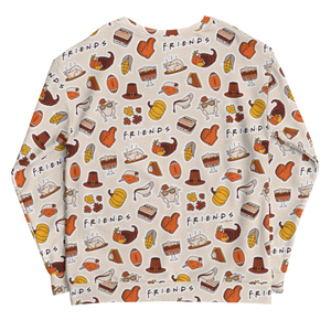 Friends Thanksgiving Pattern Unisex Crew Neck Sweatshirt
