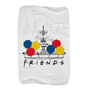 Friends Umbrellas & Fountain Sherpa Blanket