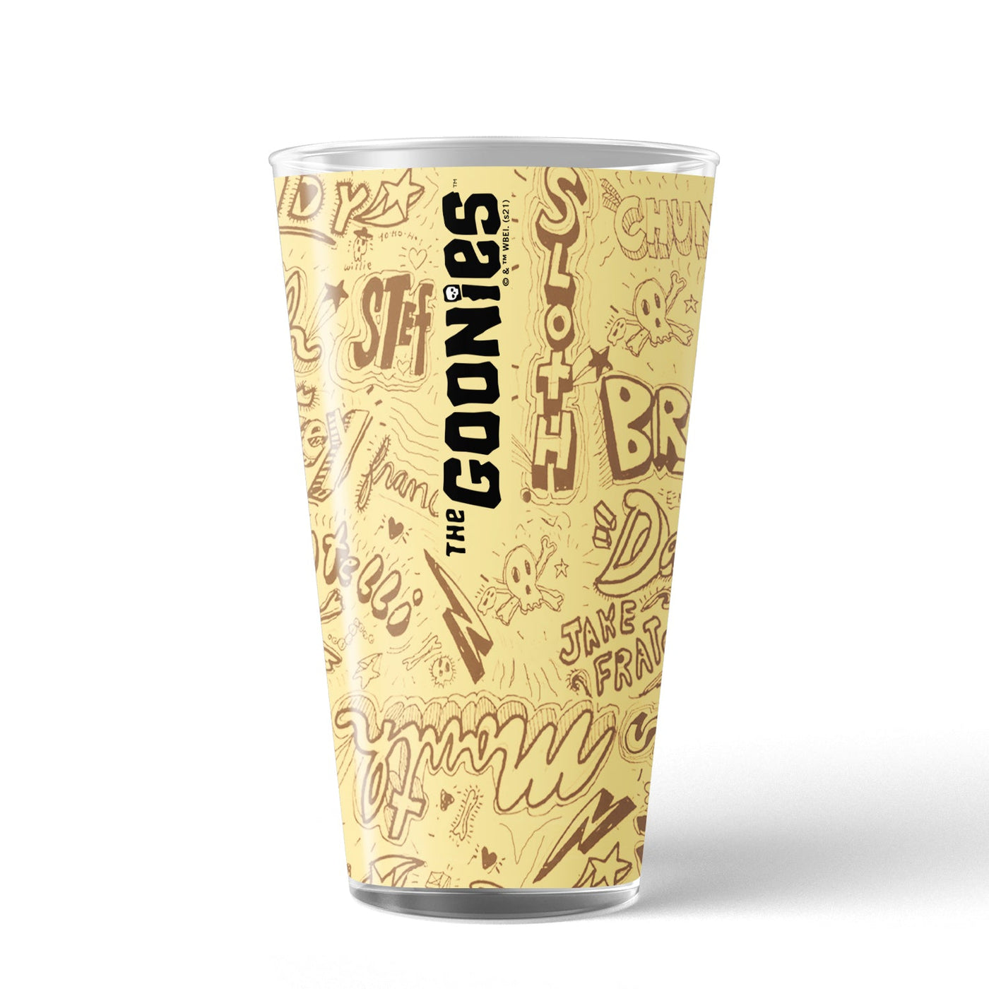 The Goonies Text Pattern 17 oz Pint Glass