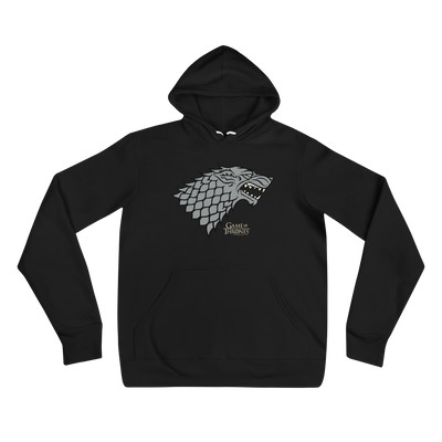 Game of Thrones House Stark Sigil Adult Fleece Hooded Sweatshirt Black