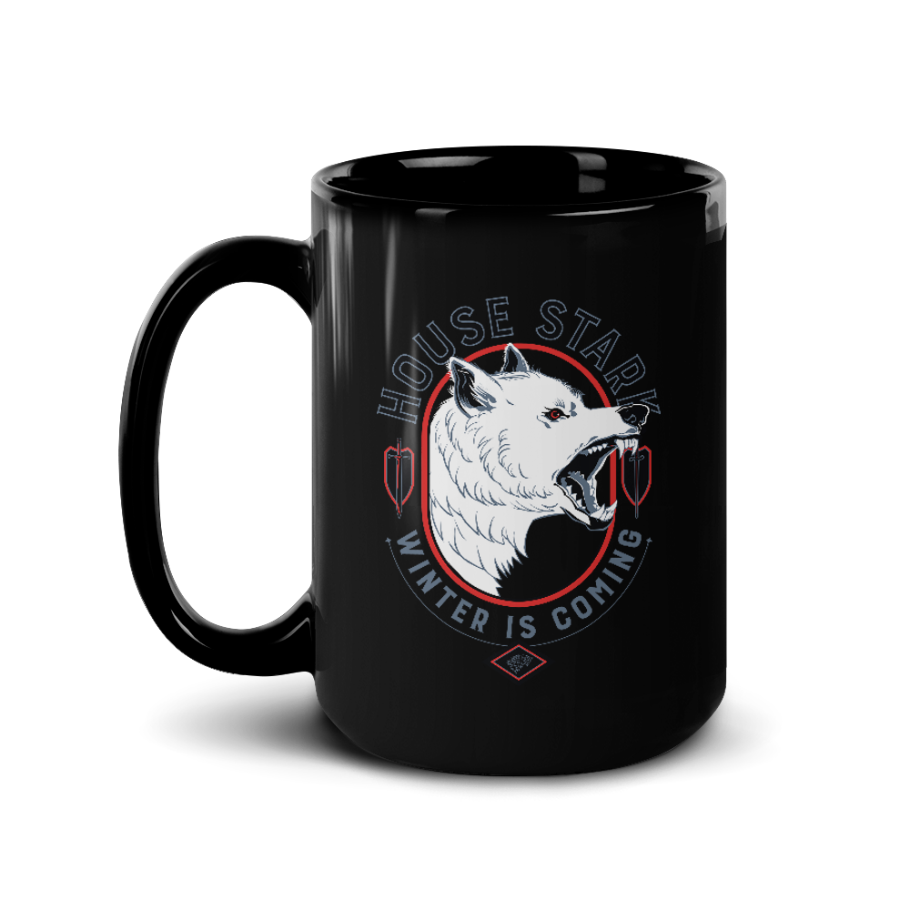 Game of Thrones House Stark Winter Is Coming Black Mug