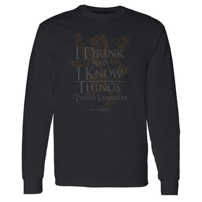 Game of Thrones I Drink and I Know Things Adult Long Sleeve T-Shirt