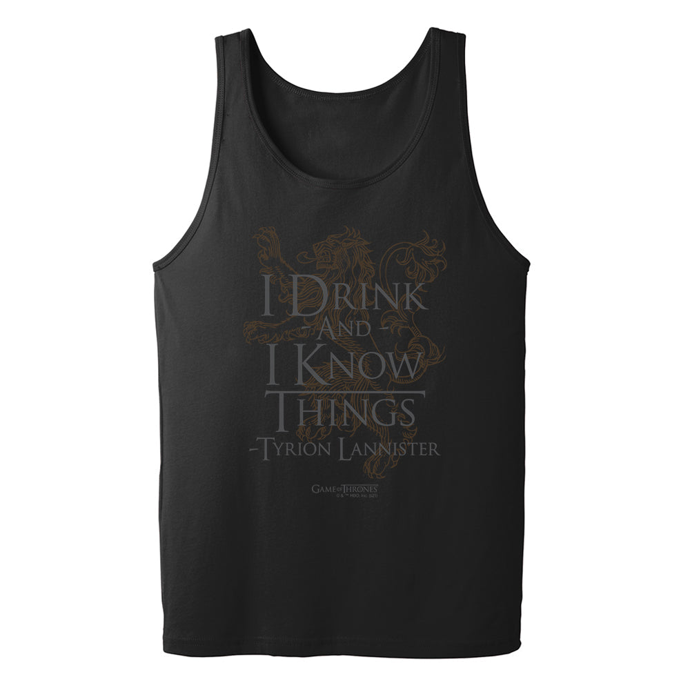 Game of Thrones I Drink and I Know Things Adult Tank Top