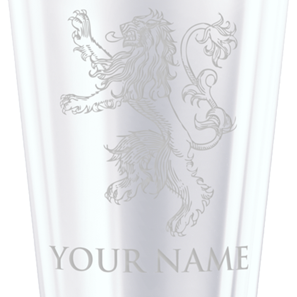 Game of Thrones Lannister Personalized Laser Engraved Pint Glass