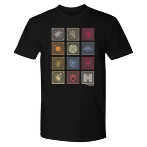 Game of Thrones Sigil Badges Adult Short Sleeve T-Shirt