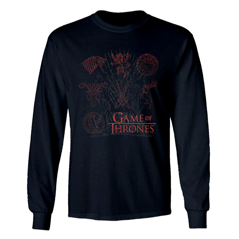 Game of Thrones Sigils Stacked Adult Long Sleeve T-Shirt