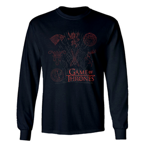 Game of Thrones Sigils Stacked Adult Long Sleeve T-Shirt